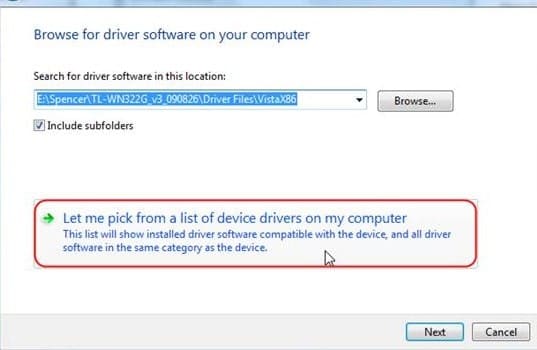 select drive from the devices on the computer