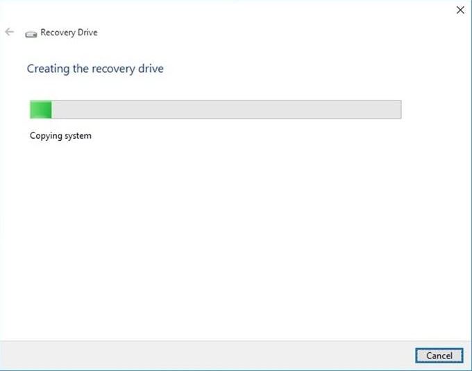 Creating USB Recovery Drive
