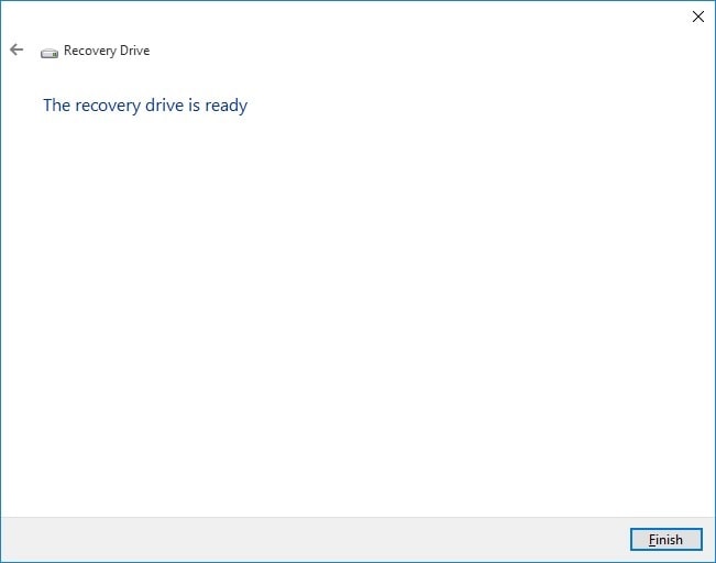 Windows Recovery Drive Created