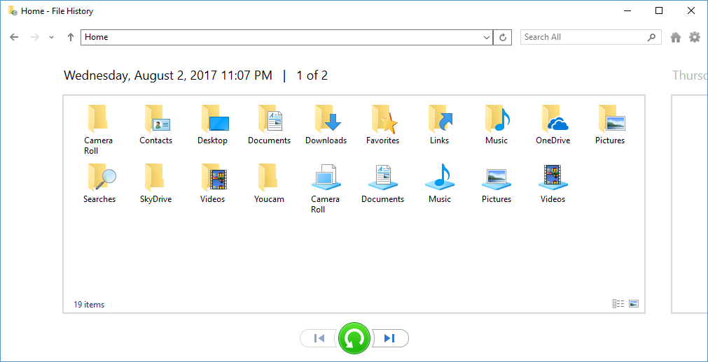 Backup file history 