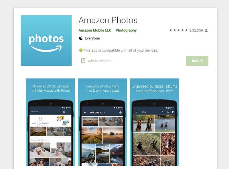 Instalar la aplicación Amazon Prime Photos