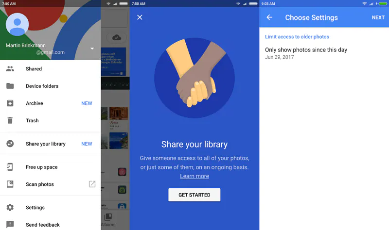 Go to share your library option