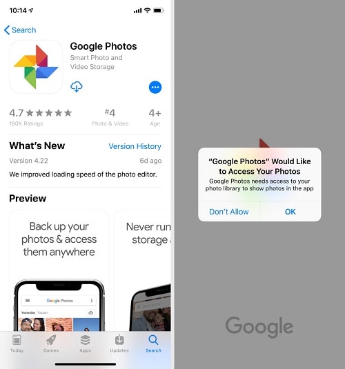 Download Google Photos on iPhone