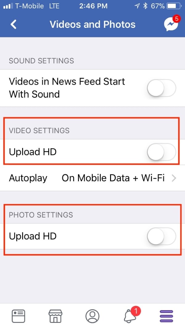 allow the hd upload of images