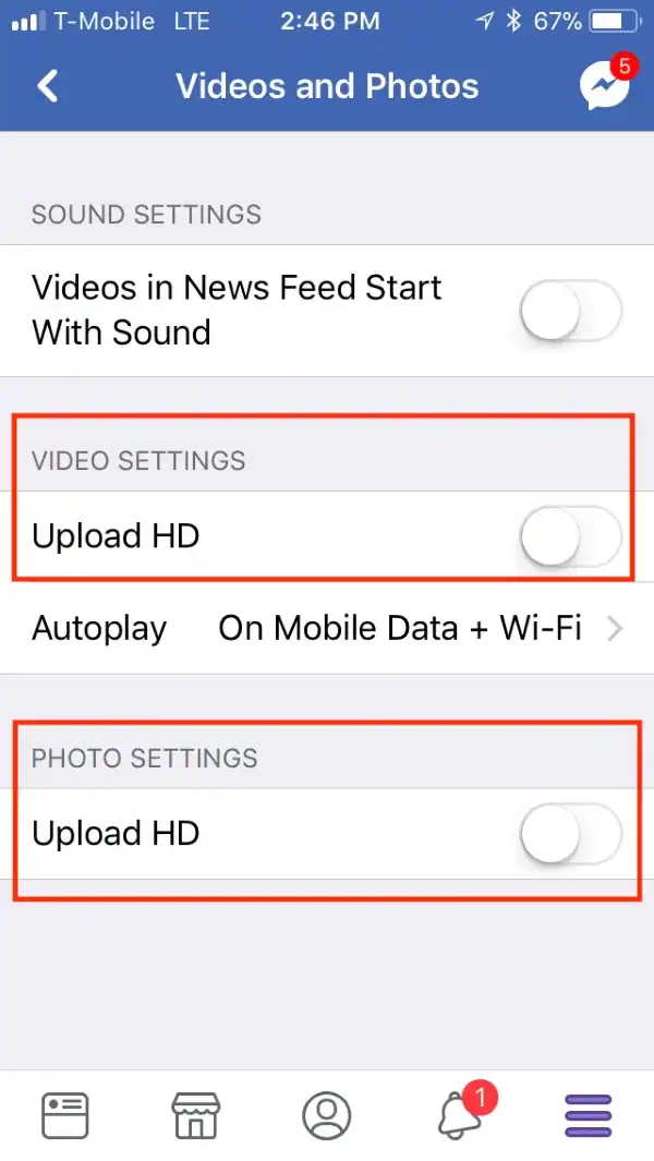 allow the hd upload of images