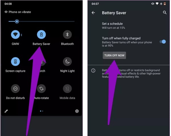Android Disable Battery Mode