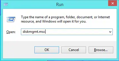 Esegui Prompt Disk Management