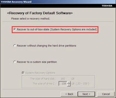 factory default recover