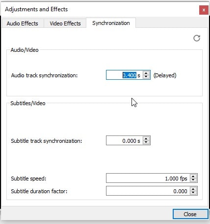 adjust audio track synchronization