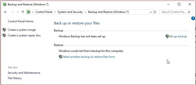 restore the file
