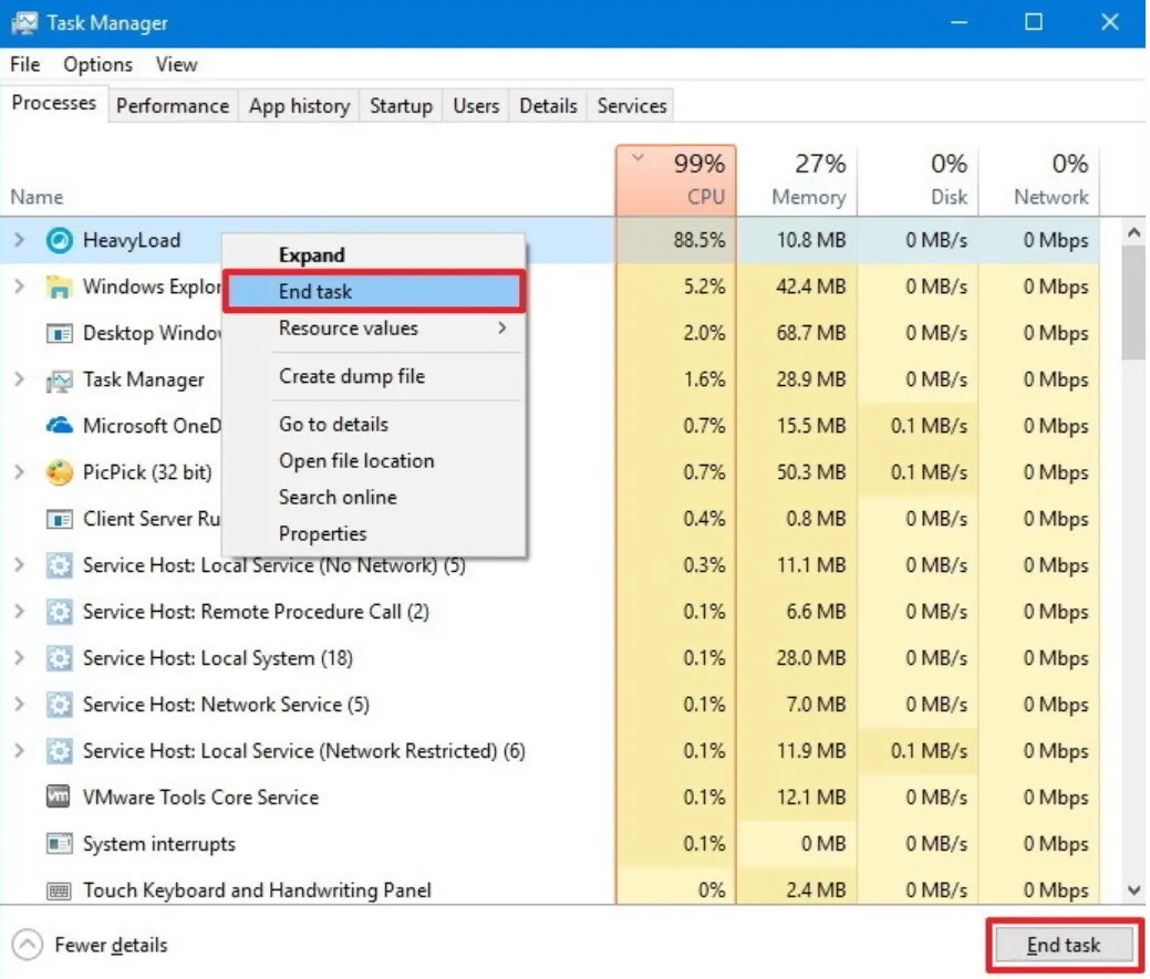 Task manager processes