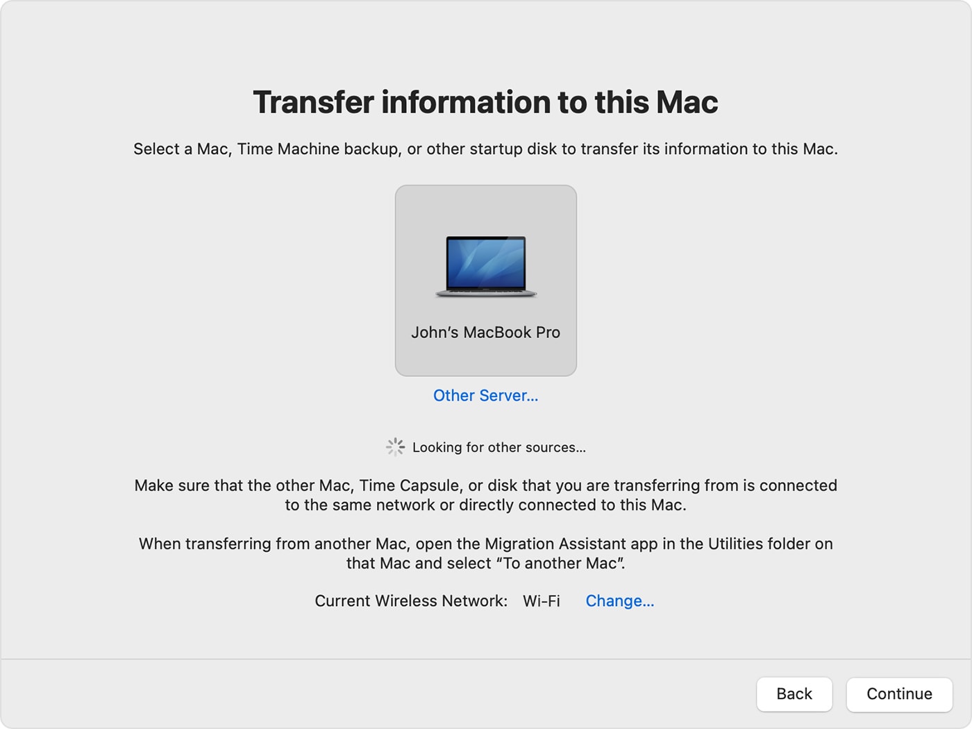 transfer to new mac