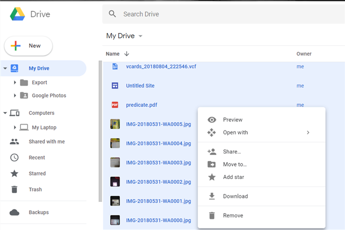 Descargar fotos de Google Drive