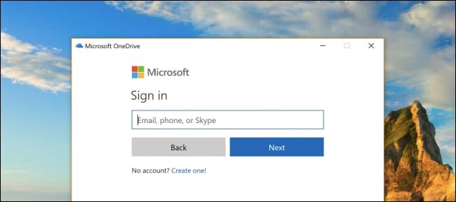 Sign-in to OneDrive