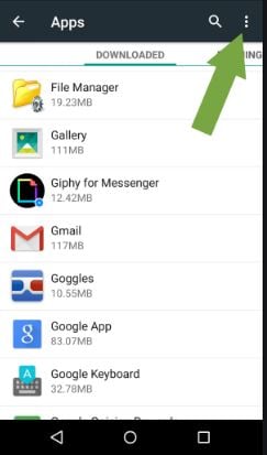 Configurações de aplicativos Android