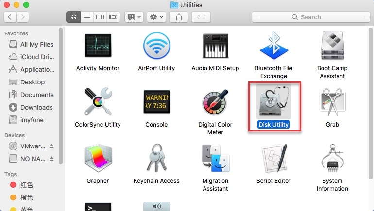 Mac Öffnen Sie das Festplatten-Dienstprogramm