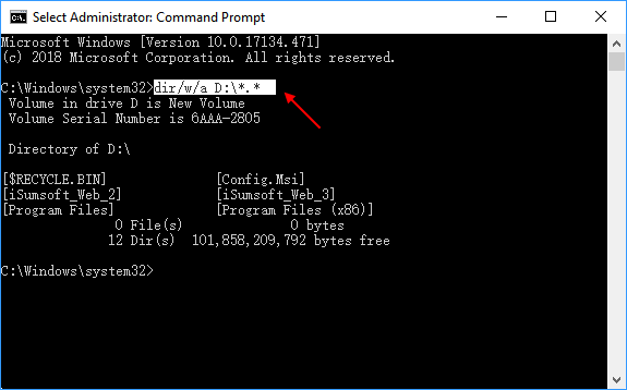 type command in the cmd window
