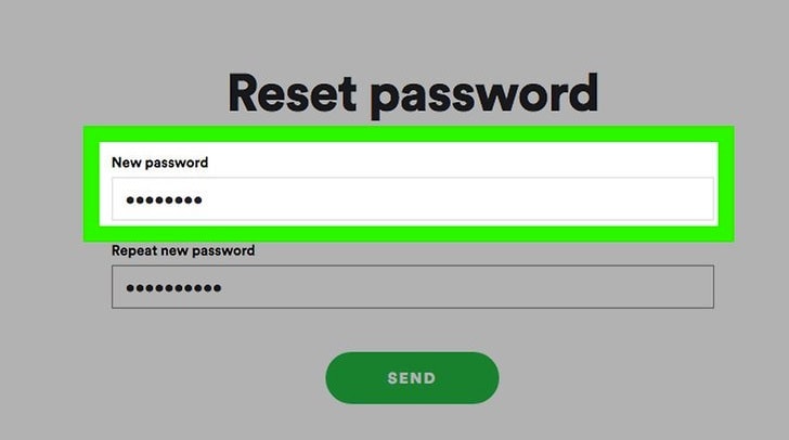Reset the password on Spotify