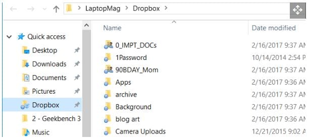 Dropbox access added to Windows File Explorer
