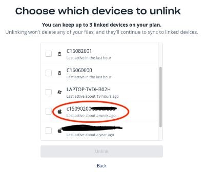 Unlink or Link Dropbox Accounts