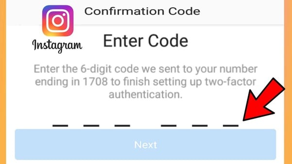 Código de redefinição de senha do Instagram