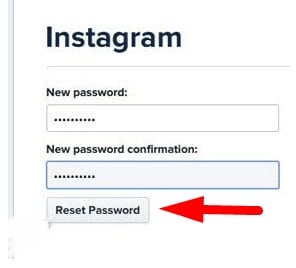 Reset Instagram password