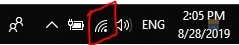 Click on the network icon in Windows