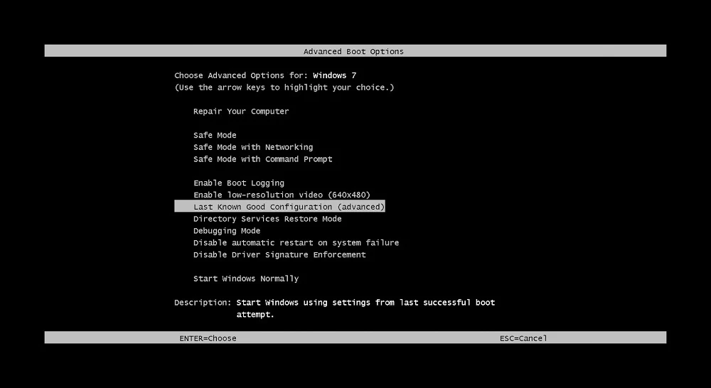 How to Boot Last Known Good Configuration on Windows 10?