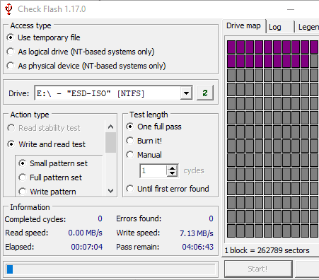 check flash benchmark para examinar la velocidad de USB