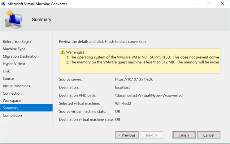 convert vmware player to hyperv multiple vmdk files