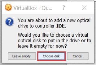 select the option of choose disk