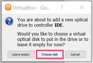 select the option of choose disk