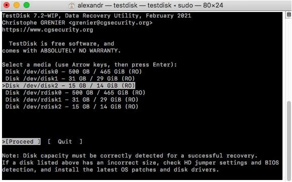 testdisk dienstprogramm wiederherstellen apfs volumen 2