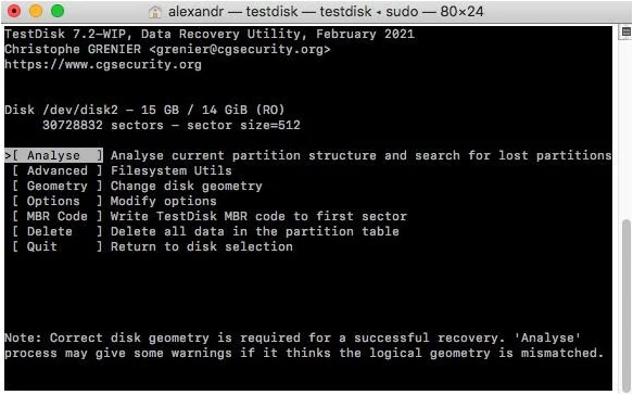 testdisk utility recover apfs volume4