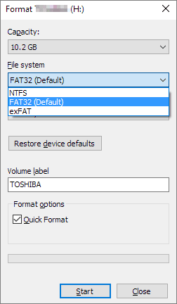 Formatieren Sie das USB-Laufwerk