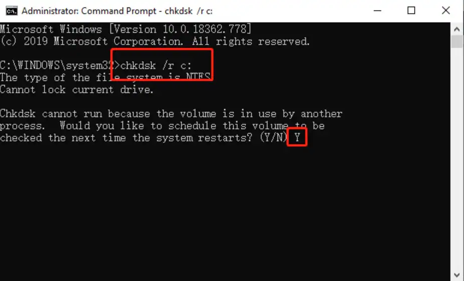 2023] 3 Maneiras de consertar o CHKDSK Não pode ser executado porque o  volume está em uso por outro processo