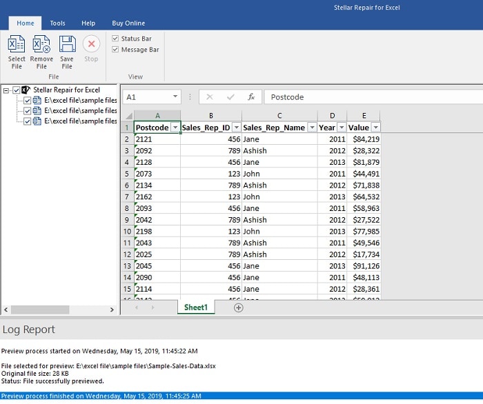 Stellar Excel Repair Preview Feature