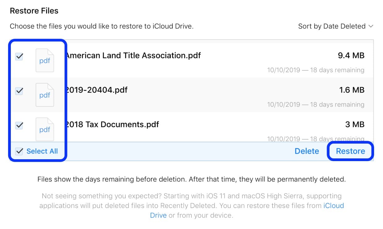 restore data from  icloud