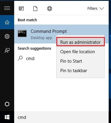 akses command prompt sebagai admin