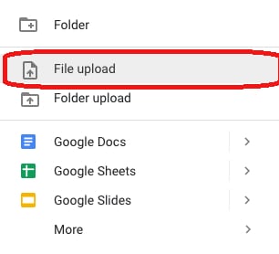 click open with google docs