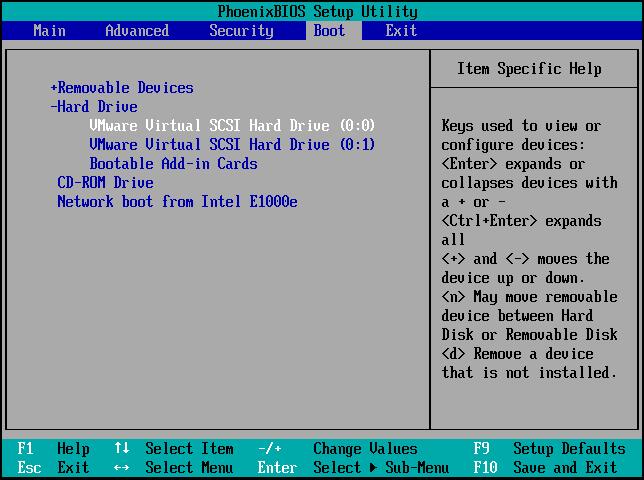 bios settings interface screen