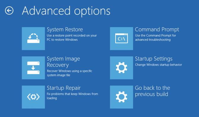 memperbaiki windows melalui opsi perbaikan startup di opsi lanjutan