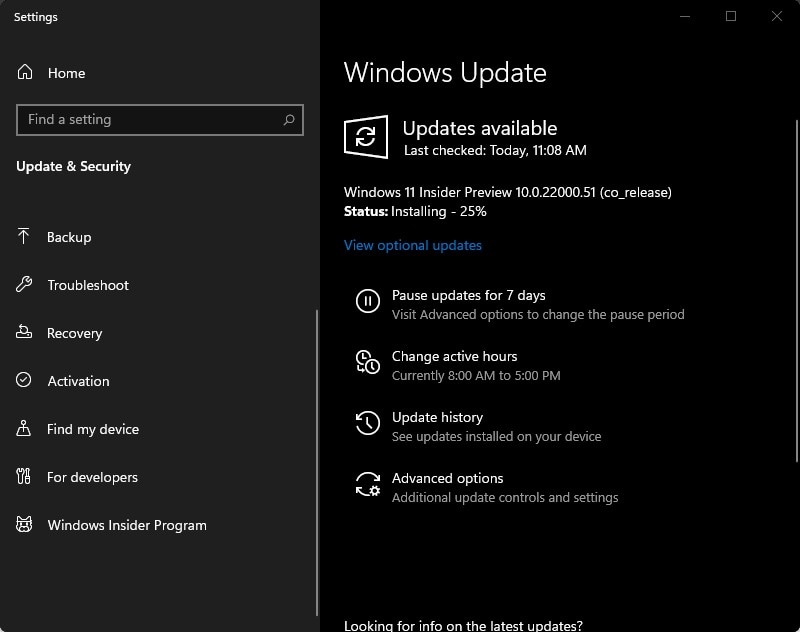 check for windows 11 updates