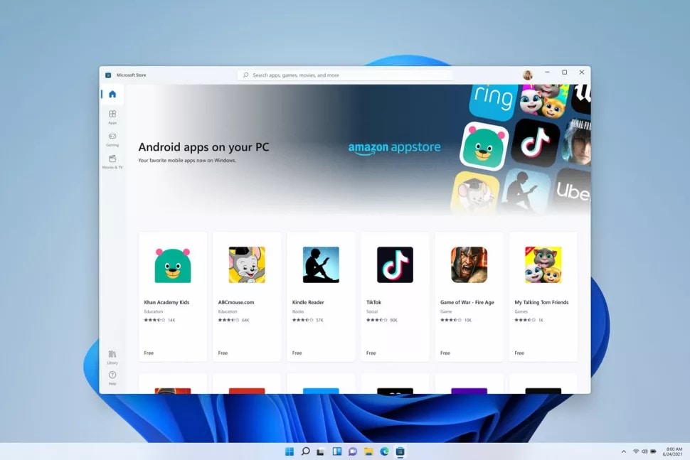 new microsoft store with android apps