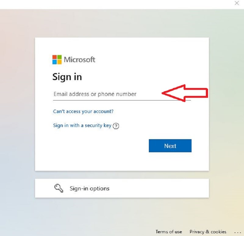 Sign-in Microsoft account