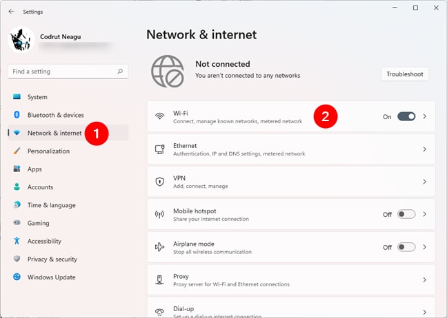 network & internet section