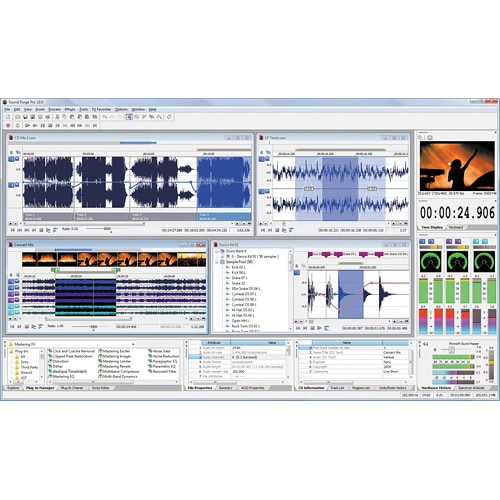 pantalla de la interfaz principal de sony sound forge pro 10