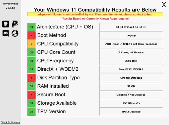 windows11 compatibility status