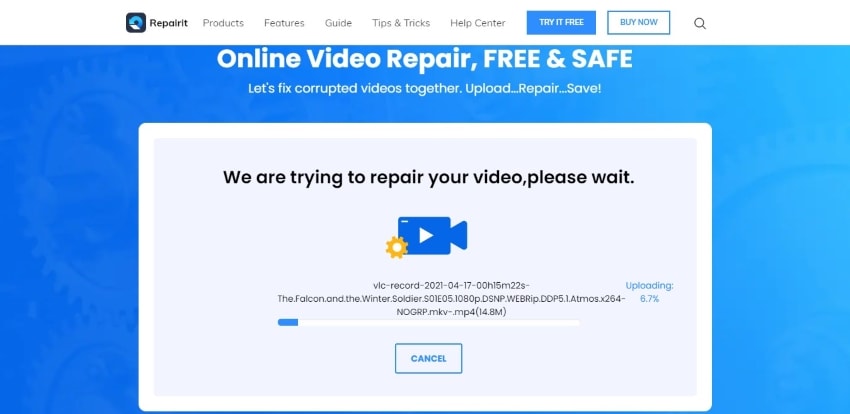 repairit repairing corrupted video