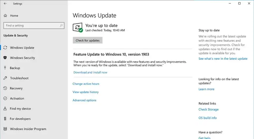 check for windows updates